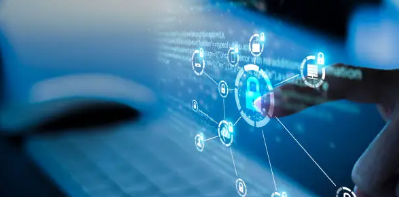 Representa um computador com flutuações de acesso e simulações online de uma nuvem
